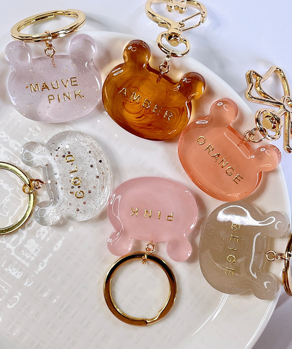 大人っぽ♥くまのキーリング　/名入れ/文字入れ/プチギフト/キーホルダー 2枚目の画像