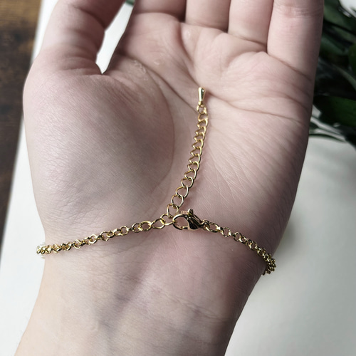 ビーズとパールのチェーンブレスレット ブレスレット soupir