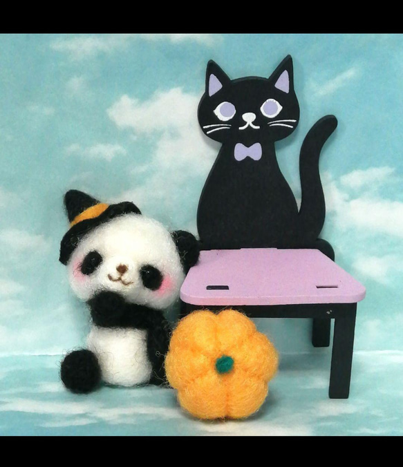 羊毛フェルト ハロウィンなパンダ 羊毛フェルト 秋都 通販