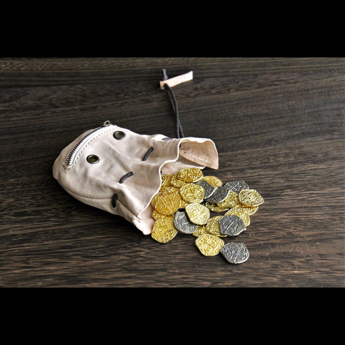 金貨袋 おばけ袋 巾着袋 革工房kimamamono 通販 16418051｜Creema