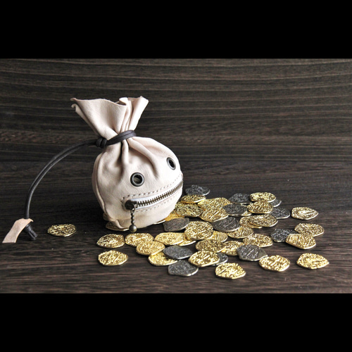 新品未使用品　革作家　kimamamono⭐︎おばけ袋　金貨袋　巾着⭐︎ 金貨袋 おばけ袋 巾着袋 革工房kimamamono 通販 16418051｜Creema