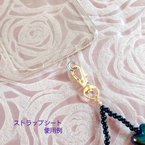 ビーズ ストラップ ハートデザイン♡ ハンドストラップ 携帯ストラップ