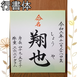 きゅん様専用♪命名書 命名紙 手書き（色紙） 4枚目の画像