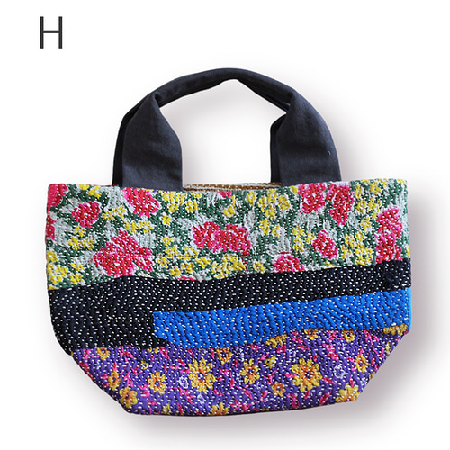 カンタ刺繍パッチワークキルトのトートバッグ【Mサイズ/H】 トート  