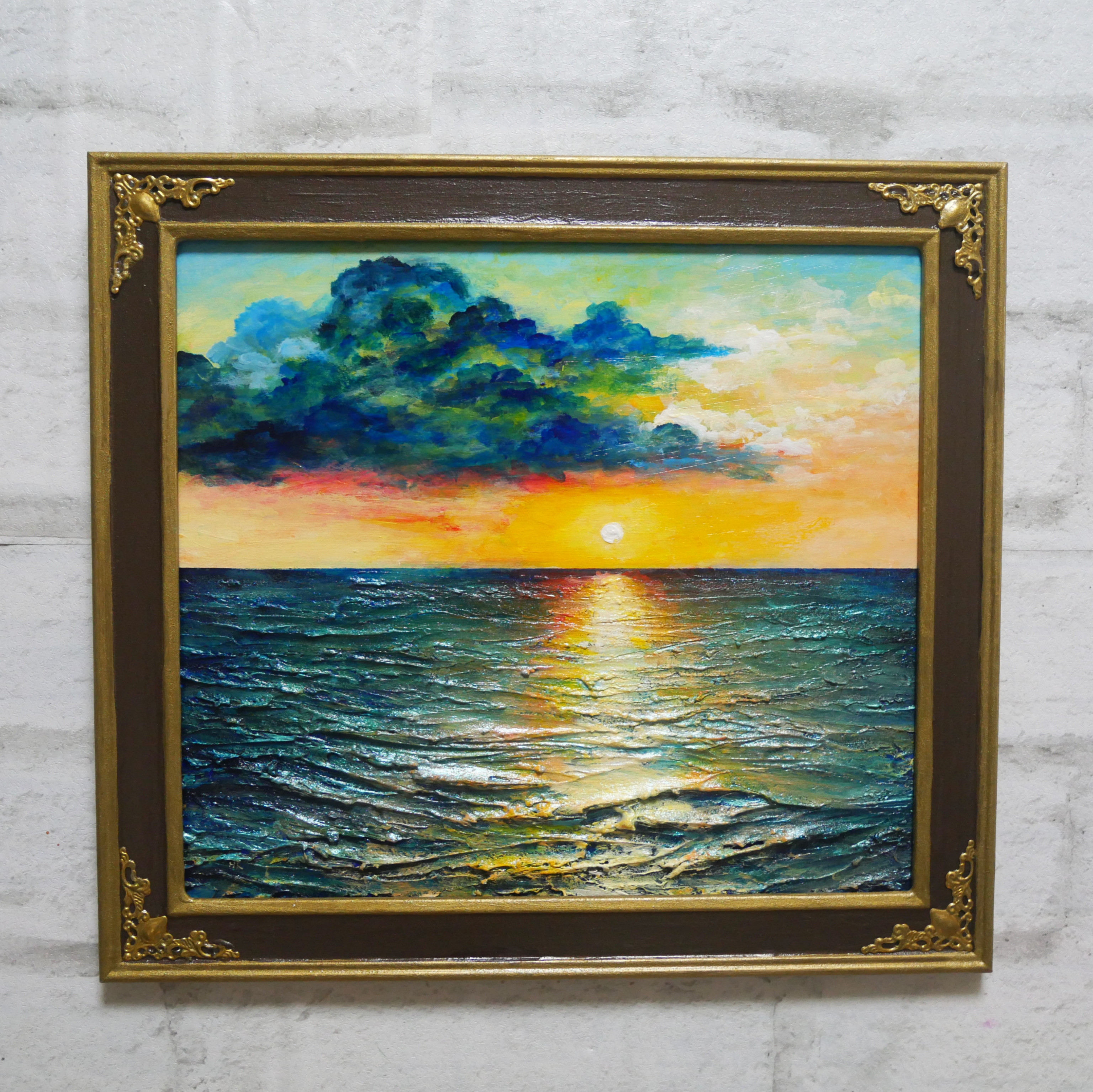 【激安アウトレット!】 油絵 油彩 16418268 通販 HR 絵画 Dusk】 at 絵画【Sea 油彩画 版画