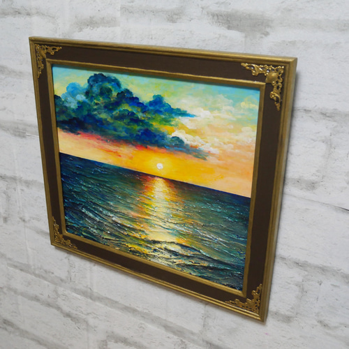 油絵 油彩 油彩画 絵 絵画【冬の夕陽】 油絵 油彩 油彩画 絵 絵画【冬の夕陽】