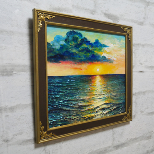 油絵 油彩 油彩画 絵画【Sea at Dusk】 絵画 HR 通販 16418268