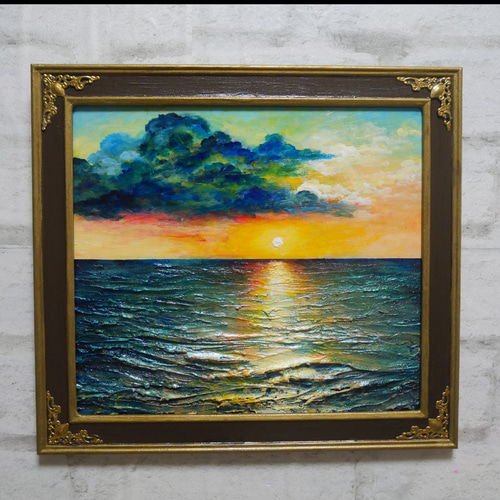 油絵 油彩 油彩画 絵画【Sea at Dusk】 絵画 HR 通販 16418268