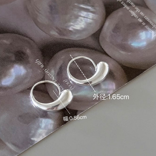 SV925 ぷっくり フープピアス シルバー925 小さめ ピアス つけっぱなし