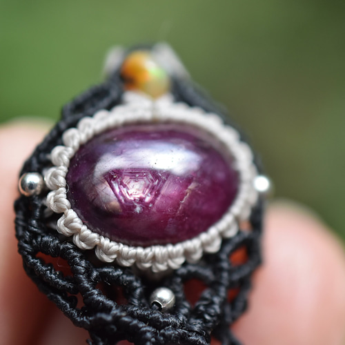 赤い秘密☆スーパーセブン☆スタールビーマクラメネックレス1173