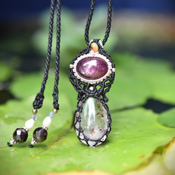 赤い秘密☆スーパーセブン☆スタールビーマクラメネックレス1173