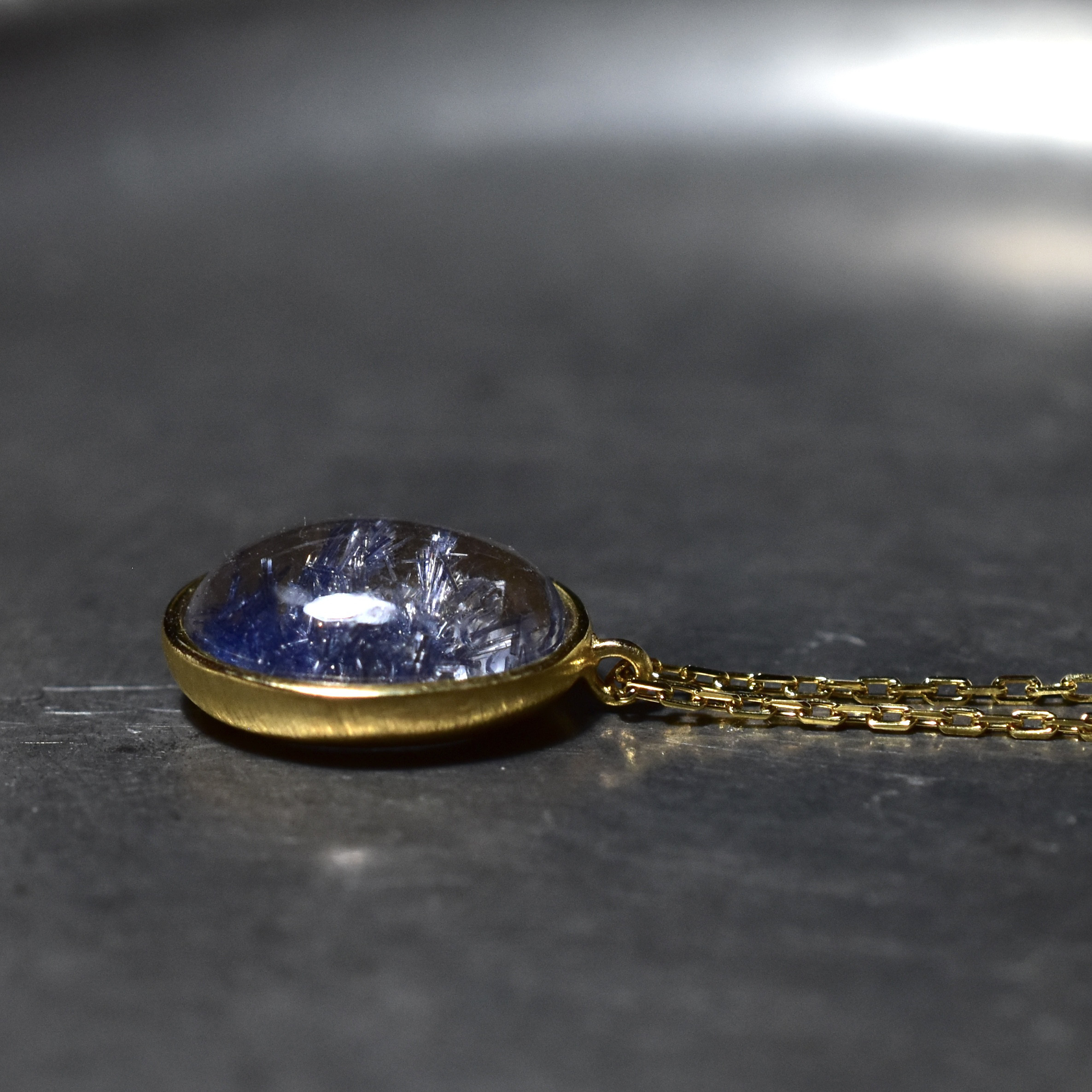 Dumortierite in quartz