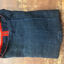 古布 蚊帳 リメイク ノースリーブ シャツ ブラウス 手縫い シンプルという個性 9枚目の画像