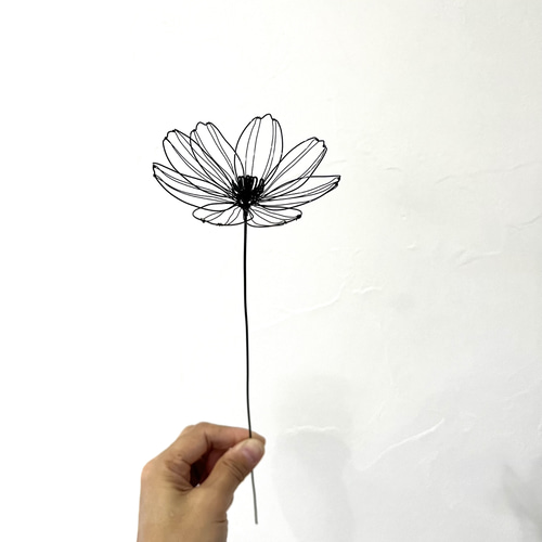 受注制作】コスモス（大）一輪挿し 秋桜 ワイヤーアート