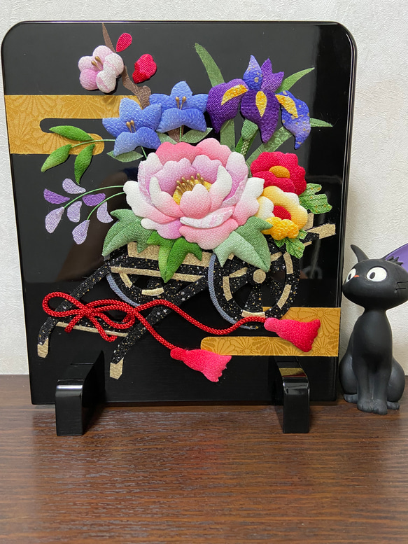 素敵な額入り華やかな花車の押絵 【公式通販】