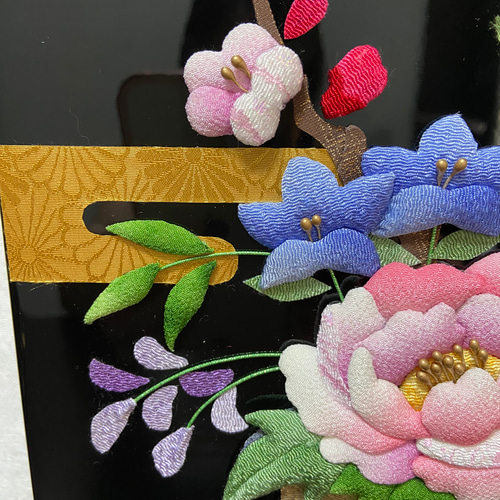 素敵な額入り華やかな花車の押絵 【公式通販】
