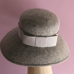 寬簷毛氈秋冬帽 Cecil Black 秋冬帽 羊毛帽 卡薩布蘭卡帽 第6張的照片
