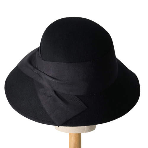 即納可能＞広つばのフェルト秋冬ハット セシルブラック 秋冬帽子