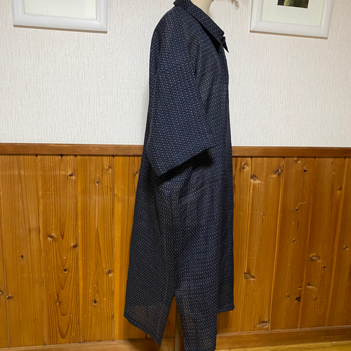 麻の着物地のワンピース 着物リメイク】近江上布のワンピース／麻 | iichi 日々の暮らし