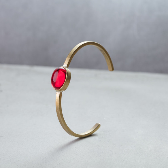 【在庫処分SALE】真鍮 ガラスバングル  選べる3collar  アンティークゴールド  BB020 5枚目の画像