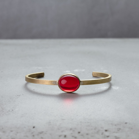 【在庫処分SALE】真鍮 ガラスバングル  選べる3collar  アンティークゴールド  BB020 4枚目の画像