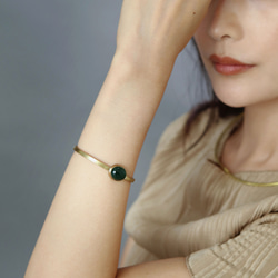 【在庫処分SALE】真鍮 ガラスバングル  選べる3collar  アンティークゴールド  BB020 12枚目の画像