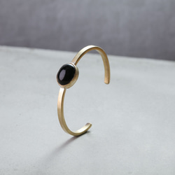 【在庫処分SALE】真鍮 ガラスバングル  選べる3collar  アンティークゴールド  BB020 8枚目の画像