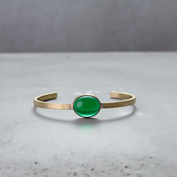 【在庫処分SALE】真鍮 ガラスバングル  選べる3collar  アンティークゴールド  BB020 10枚目の画像