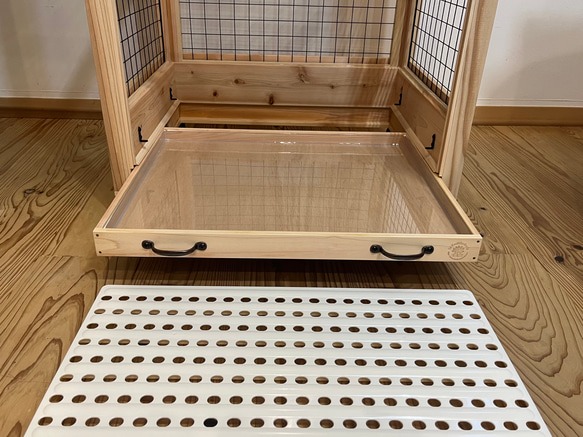 スノコ付き木製ケージ　ウサギ小屋　ネコの家　ペット小屋　フェレット　チンチラ 