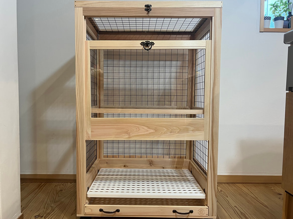 スノコ付き木製ケージ　ウサギ小屋　ネコの家　ペット小屋　フェレット　チンチラ 