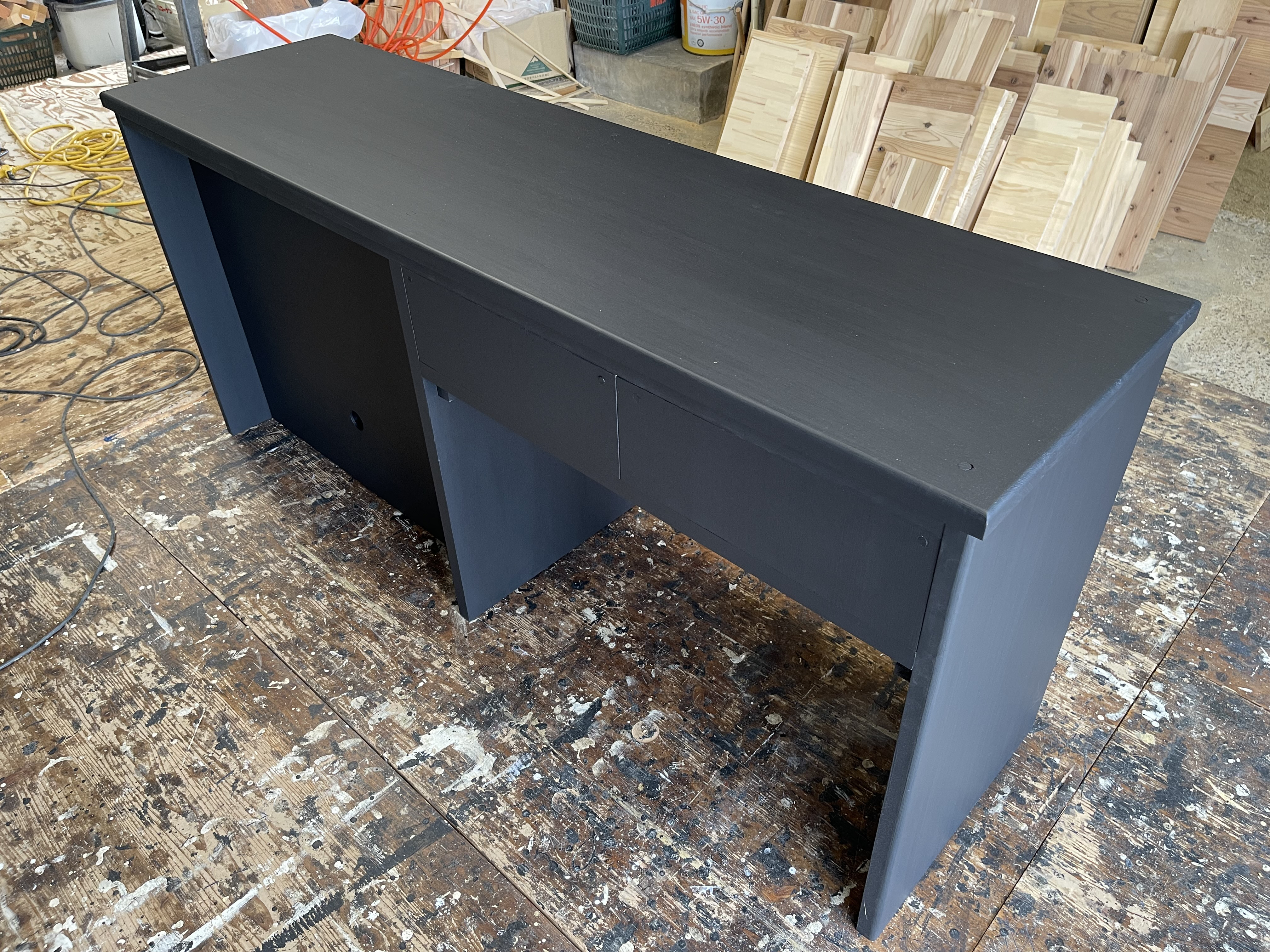 hotaru  キャビネット　リビング　ブラック　可動棚　アクリル窓　扉　引出し　収納　天然木　無垢材　オーダー可