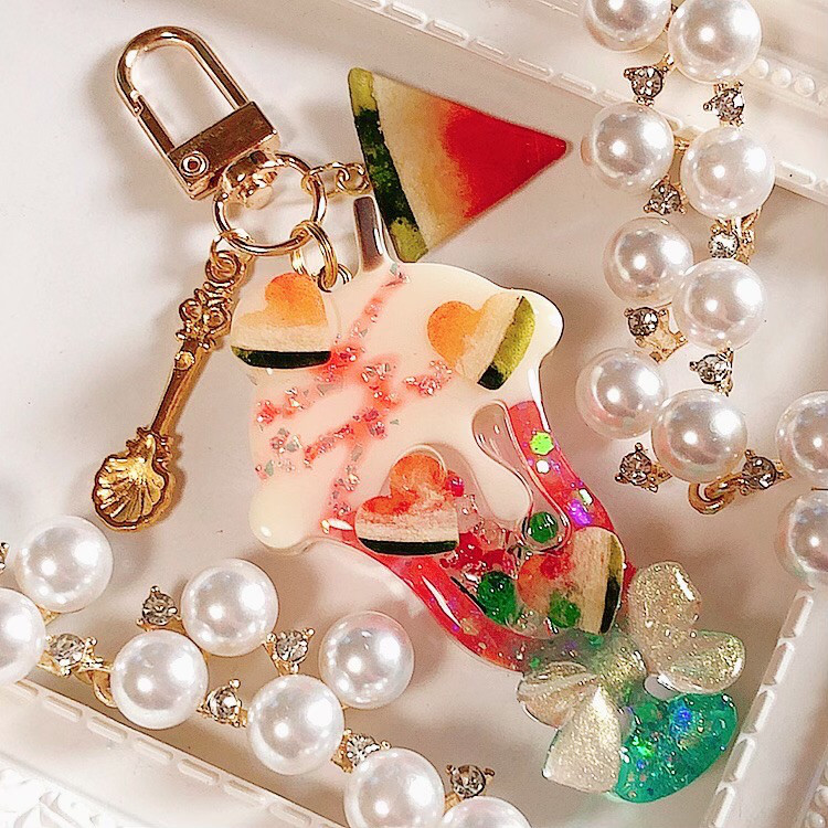 Summerソーダ　トラ　シャカシャカキーホルダー　フェイクスイーツ　チャーム Summerソーダ トラ シャカシャカキーホルダー フェイクスイーツ