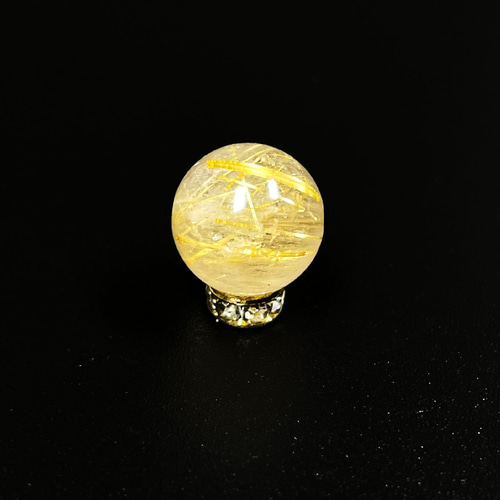 ゴールドタイチンルチルクォーツ　30mm 70g パワーストーン　金針水晶 1000円均一セール】11．5ミリ 一点物 1粒売り ゴールド