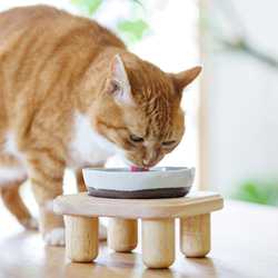 猫用食器台（テーブルのみ）１皿バージョン　【食器テーブル・ペット用・餌台・木製・ナチュラル】 4枚目の画像