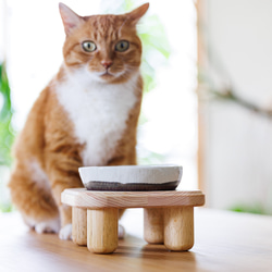 猫用食器台（テーブルのみ）１皿バージョン　【食器テーブル・ペット用・餌台・木製・ナチュラル】 2枚目の画像