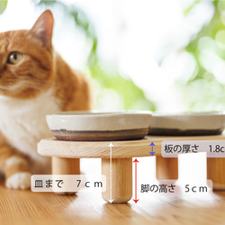 猫用食器台（テーブルのみ）・丸足バージョン　【食器テーブル・ペット用・餌台・木製・ナチュラル】 9枚目の画像