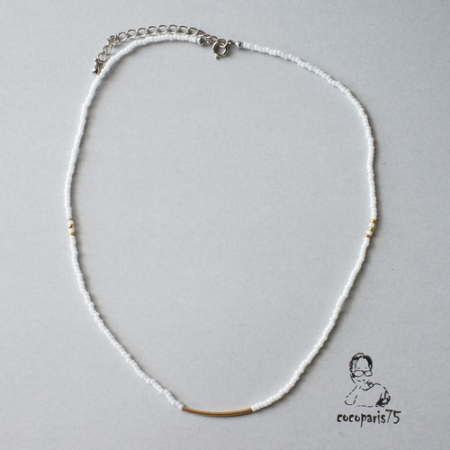 ビーズネックレス 白 ネックレス・ペンダント Cocoparis75 通販