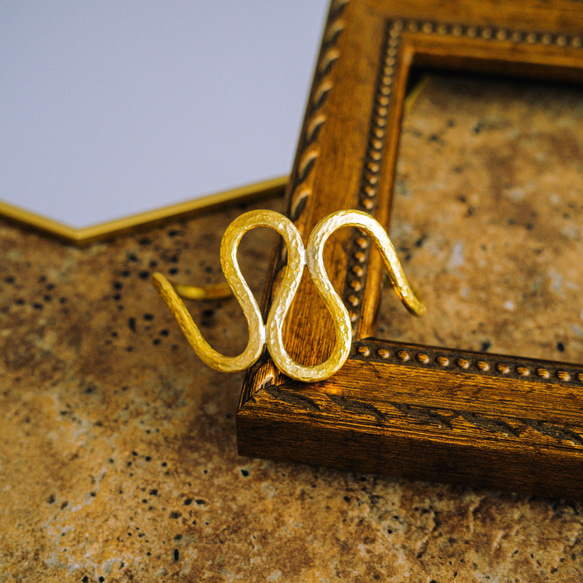 Creema限定  超個性的 真鍮バングル アンティークゴールド フリーサイズ  送料無料　BB014 10枚目の画像