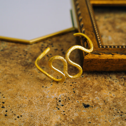 Creema限定  超個性的 真鍮バングル アンティークゴールド フリーサイズ  送料無料　BB014 6枚目の画像