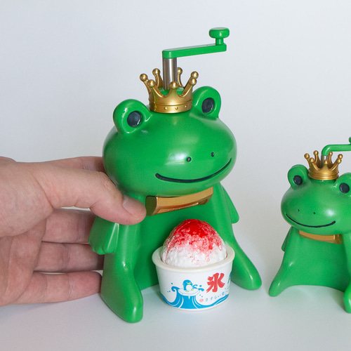 レトロで可愛いカエル型のミニチュアかき氷機 植木鉢 花器 その他置物
