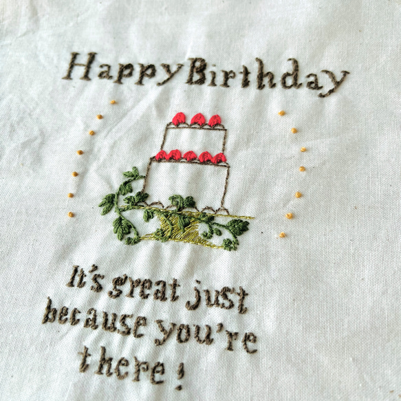 刺繍タペストリー 【Happy Birthday】 2枚目の画像