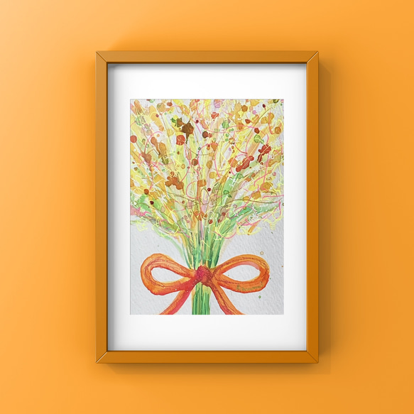 パッピーブーケ(ポストカード) 絵画 Azumi 通販｜Creema(クリーマ) 16420066