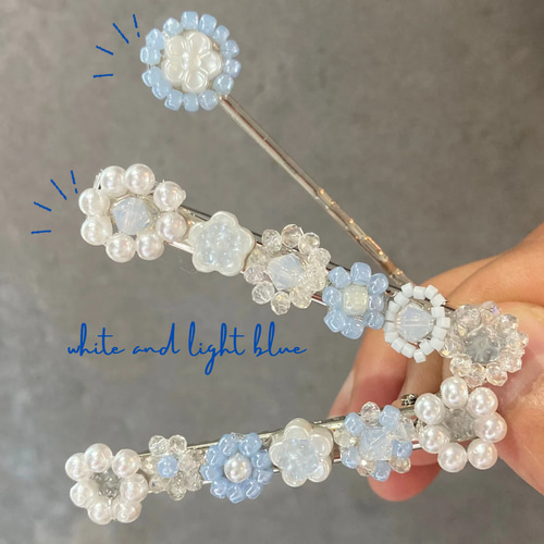 ビーズアクセサリー』フラワービーズ♡ヘアアクセサリー♪ビーズ