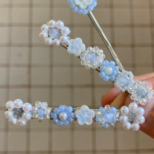 ビーズアクセサリー』フラワービーズ♡ヘアアクセサリー♪ビーズ