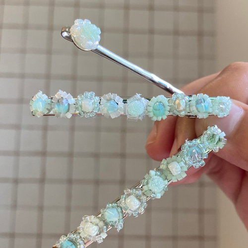ビーズアクセサリー』フラワービーズ♡ヘアアクセサリー♪ビーズ