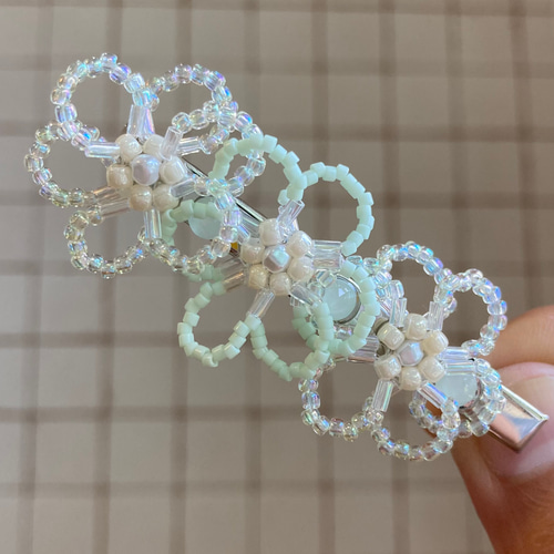 ビーズアクセサリー』フラワービーズ♡ヘアアクセサリー♪ビーズ