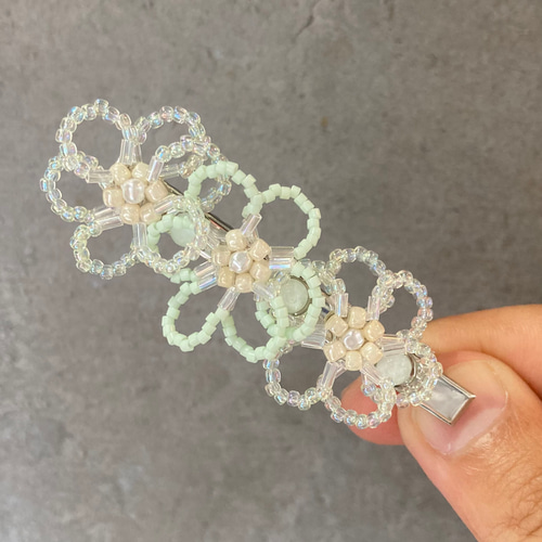 ビーズアクセサリー』フラワービーズ♡ヘアアクセサリー♪ビーズ
