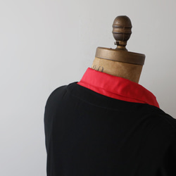 ⁂新作　重ねて楽しむ　付け襟　丸襟 　レッド　コットン１００％　丸襟　付け衿　E17D 6枚目の画像