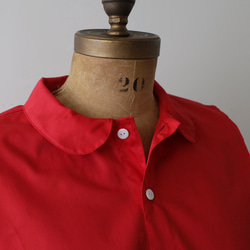 ⁂新作　重ねて楽しむ　付け襟　丸襟 　レッド　コットン１００％　丸襟　付け衿　E17D 7枚目の画像