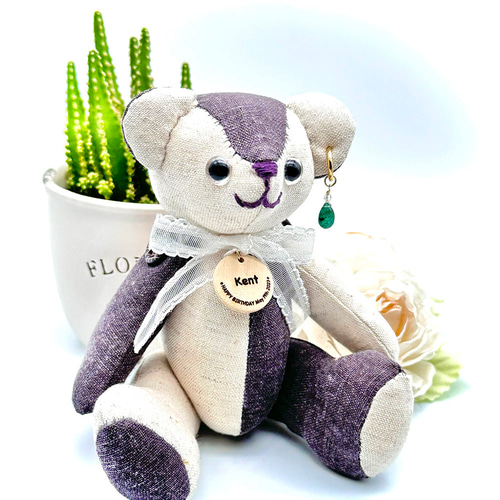 送料無料 ☆ Happy Bear & Birth stones 名入れ・ギフトに最適！可愛い